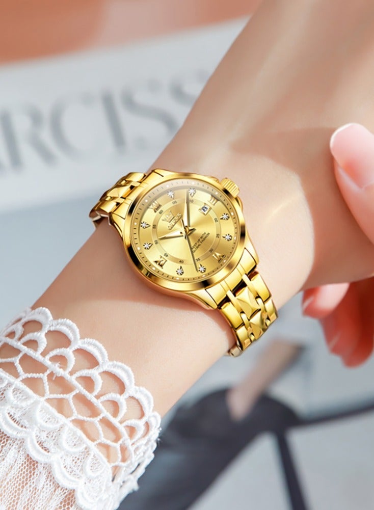 أوليفز ساعة OLEVS 2906 للرجال والنساء من الألماس الروماني الفاخر مع تقويم الأعمال وساعة مقاومة للماء - Image 4