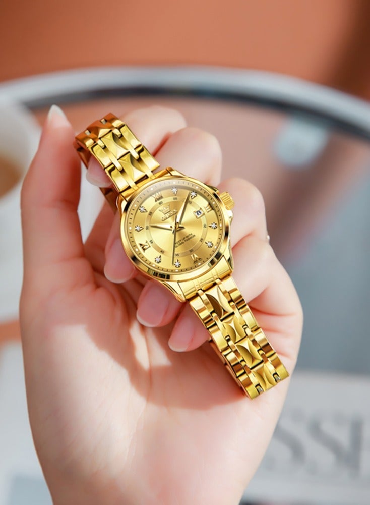 أوليفز ساعة OLEVS 2906 للرجال والنساء من الألماس الروماني الفاخر مع تقويم الأعمال وساعة مقاومة للماء - Image 5