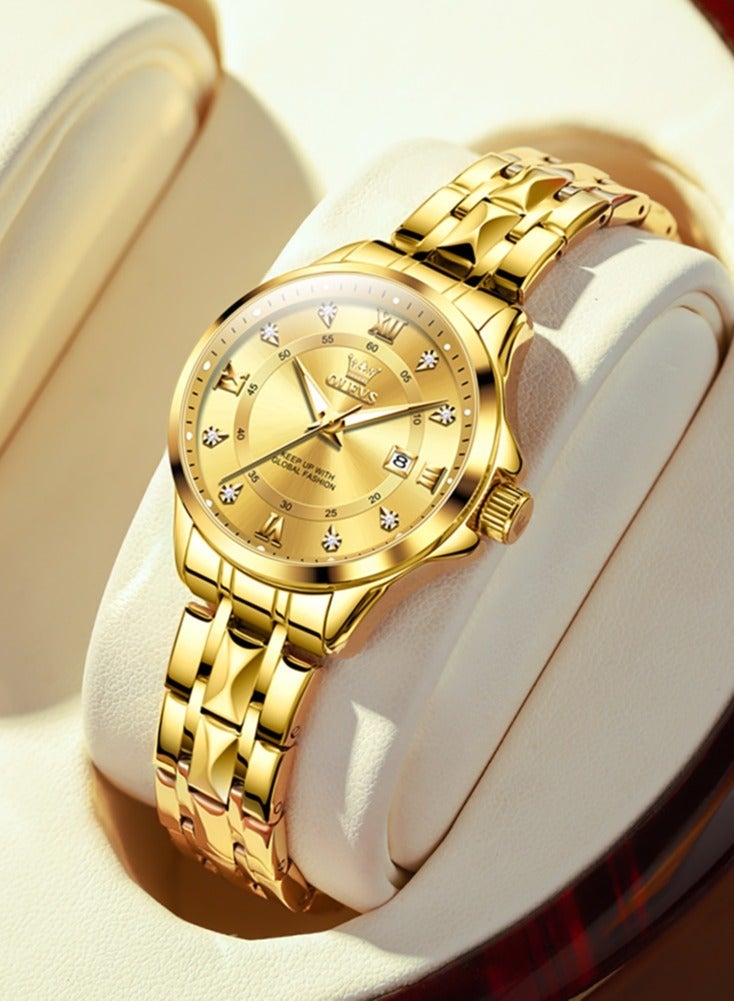 أوليفز ساعة OLEVS 2906 للرجال والنساء من الألماس الروماني الفاخر مع تقويم الأعمال وساعة مقاومة للماء - Image 2