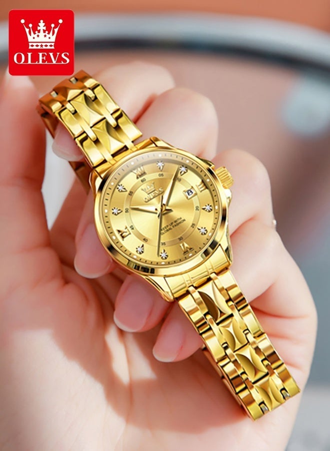 أوليفز ساعة OLEVS 2906 للرجال والنساء من الألماس الروماني الفاخر مع تقويم الأعمال وساعة مقاومة للماء - Image 1