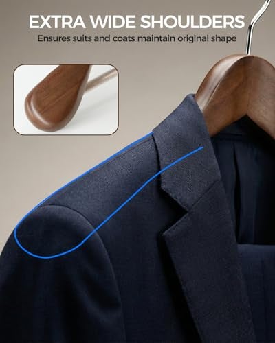 Verahaus Premium Wooden Hangers 6Pack Wide Shoulder NonSlip Design for Coats Jackets Suits 360 Rotating Closet Organizers Durable SpaceSaving Vintage Wood - Image 3