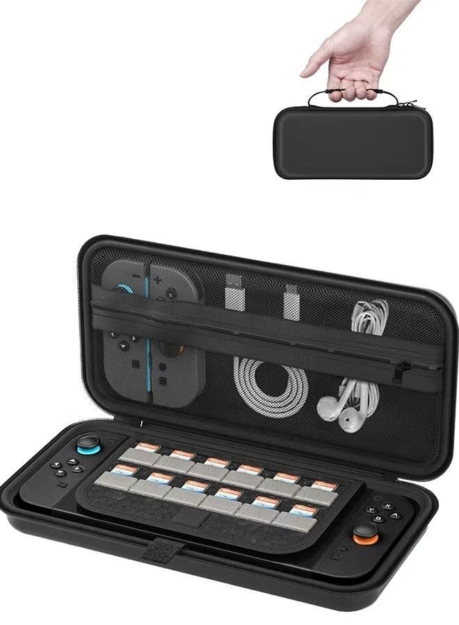 حقيبة حمل لجهاز Switch ، حقيبة سفر صلبة، حقيبة حمل تحتوي على 12 خرطوشة ألعاب وجيب للملحقات - Image 1