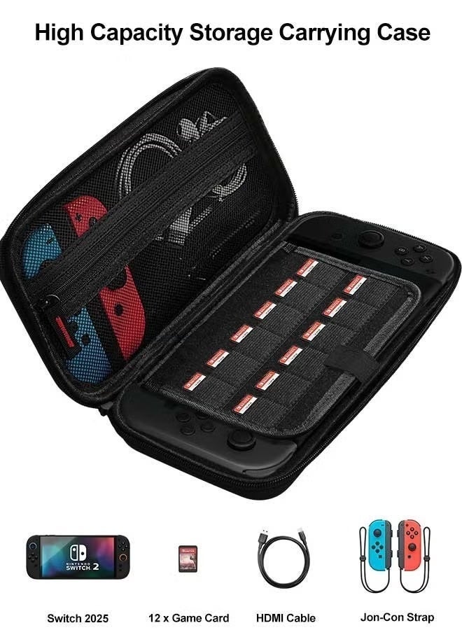 حقيبة حمل لجهاز Switch ، حقيبة سفر صلبة، حقيبة حمل تحتوي على 12 خرطوشة ألعاب وجيب للملحقات - Image 5