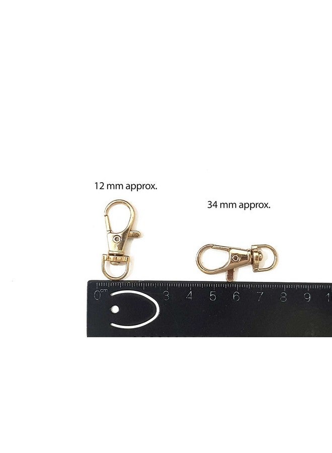 Mohan Shoppe Lobster Clasp Swivel Belt Hooks with D Rings Webbing Bag Strap Hardware Connector Carabiner Hook for Bags Keychains etc. Package of 6 Pieces (Golden) - Image 2
