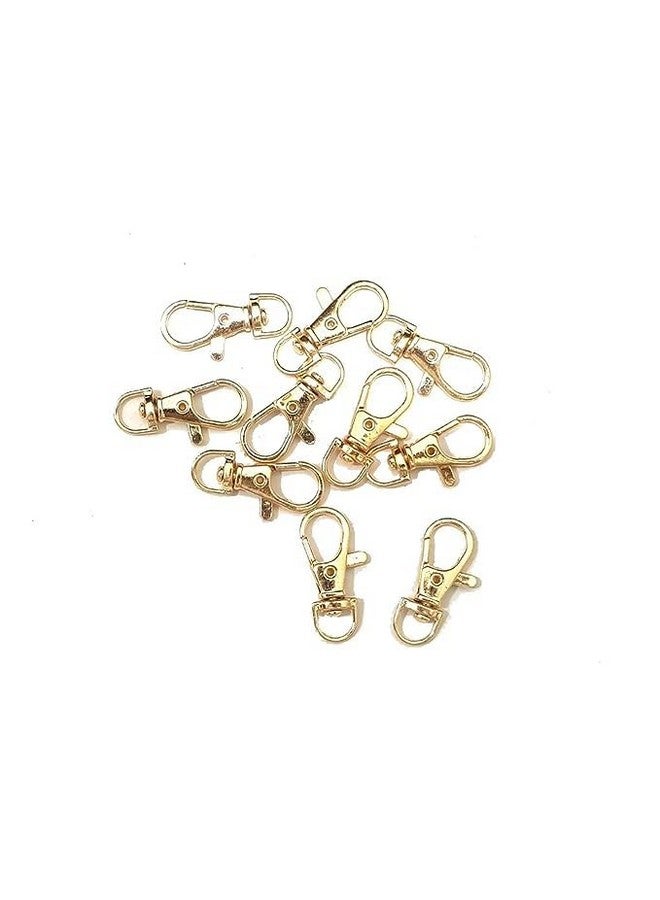 Mohan Shoppe Lobster Clasp Swivel Belt Hooks with D Rings Webbing Bag Strap Hardware Connector Carabiner Hook for Bags Keychains etc. Package of 6 Pieces (Golden) - Image 1