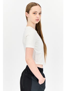 adidas Originals Women Sportswear Fit Short Sleeve Outdoor Top, White  - Image 2