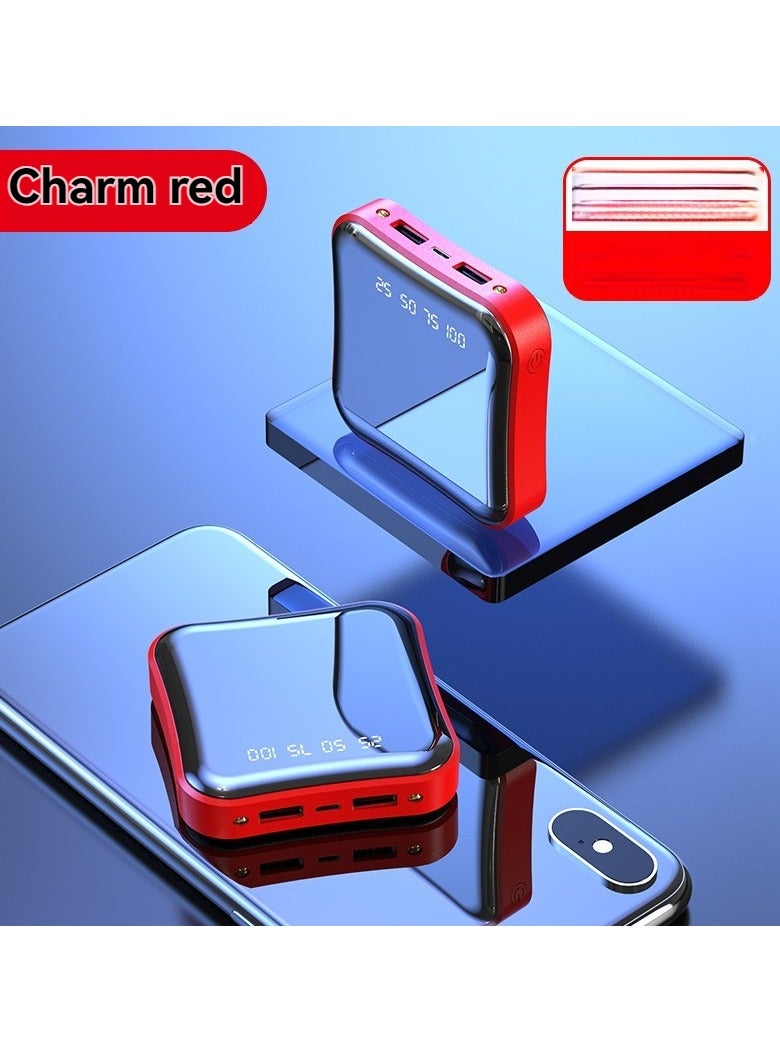 10000mah Portable Power Bank With Large Capacity Overclocking Lcd Digital Display Mini Power Supply (Red) - Image 2