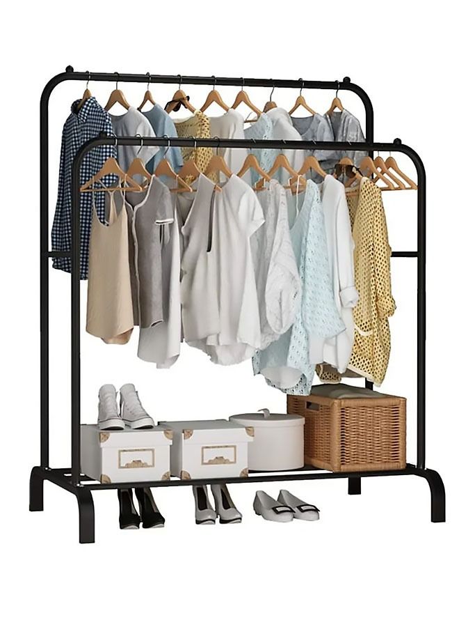 AGD Metal Clothes Drying Shelves Rack Top Organizer Rack for Shirts Towels Bottom Storage Shelf for Boxes Shoes Black - Image 5