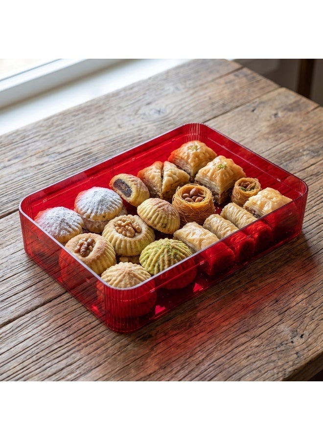 A luxurious transparent gift tray. This tray is primarily used for presenting and arranging Eid and special occasion favors (Size: 20 x 31 cm). - Image 1