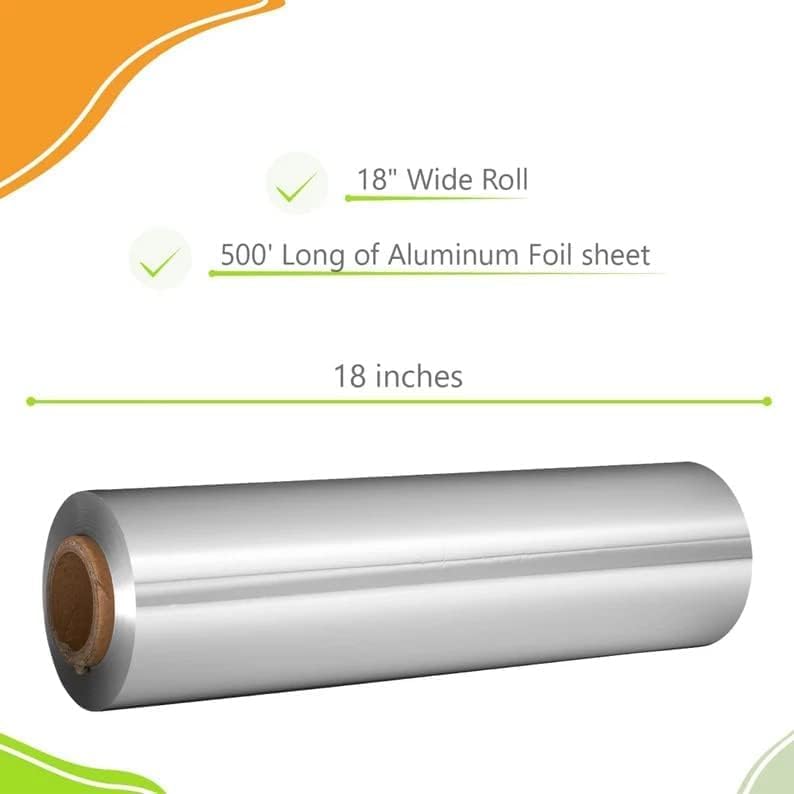 ROLLXY 18" x 500' Food Service Heavy Duty Aluminum Foil Roll - Image 5