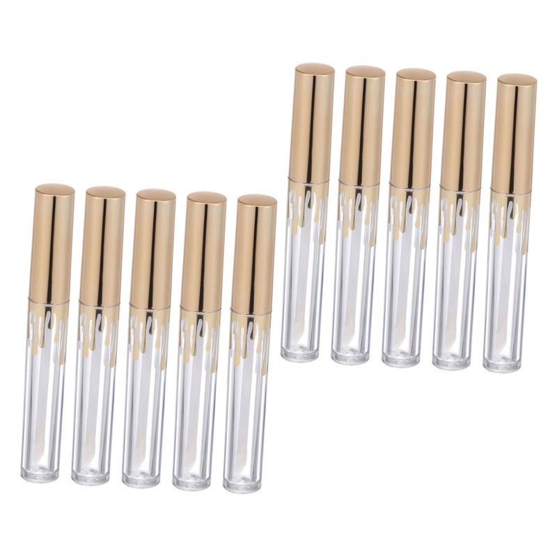 10pcs Refillable Lip Tube Eco-friendly Cylindrical Lipstick Container with Brush Portable Lip Gloss Bottle for Diy Balm Subpackage - Image 1