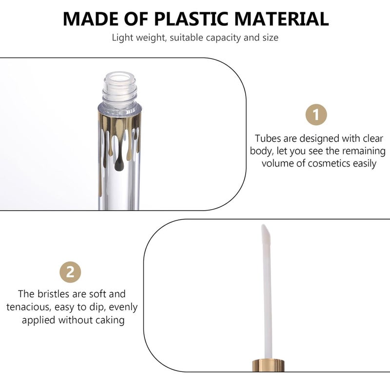10pcs Refillable Lip Tube Eco-friendly Cylindrical Lipstick Container with Brush Portable Lip Gloss Bottle for Diy Balm Subpackage - Image 3