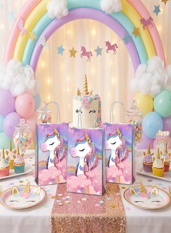 JOYGATHER 24 Pcs Unicorn Party Favor Bags with Handles - Unicorn Goodie Bags Gift Bags. Rainbow Theme Candy Bags, Kraft Paper Bags for Birthday Party Supplies, and Baby Shower Decorations - Image 3