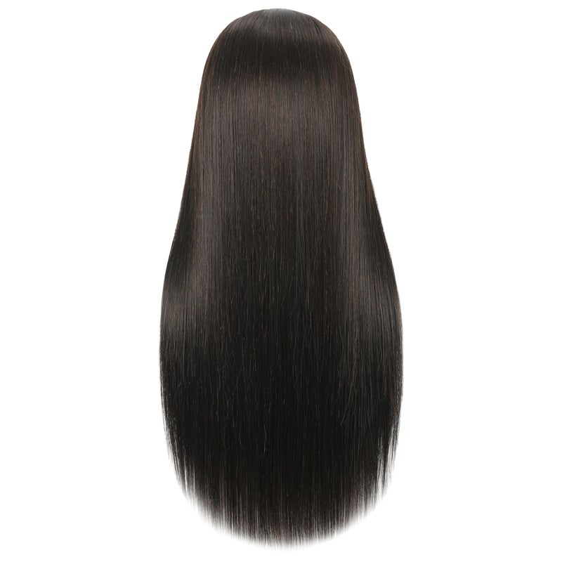 LECIPO 30 inches Brown 80% Human Hair Mannequin Head with Stand for Practice Manikin Doll Style Head Braiding Styling Updos Curling Cutting Cosmetology Barber Training Display - Image 2