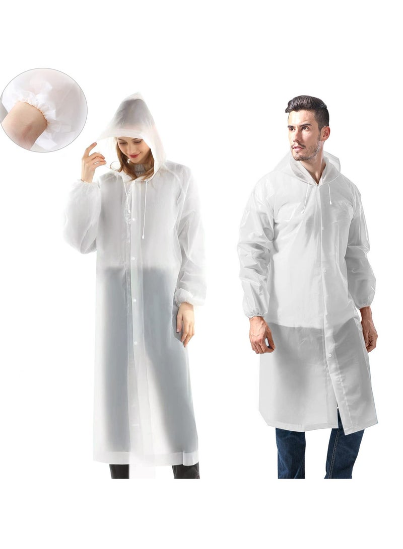 Generic Raincoat Rain Poncho for Adults, EVA Rain Poncho for Women and Men Reusable Raincoat Jacket Packable Raincoat for Family FishingTravelEmergencyno PVC with Hood and Elastic Sleeveng  - Image 1