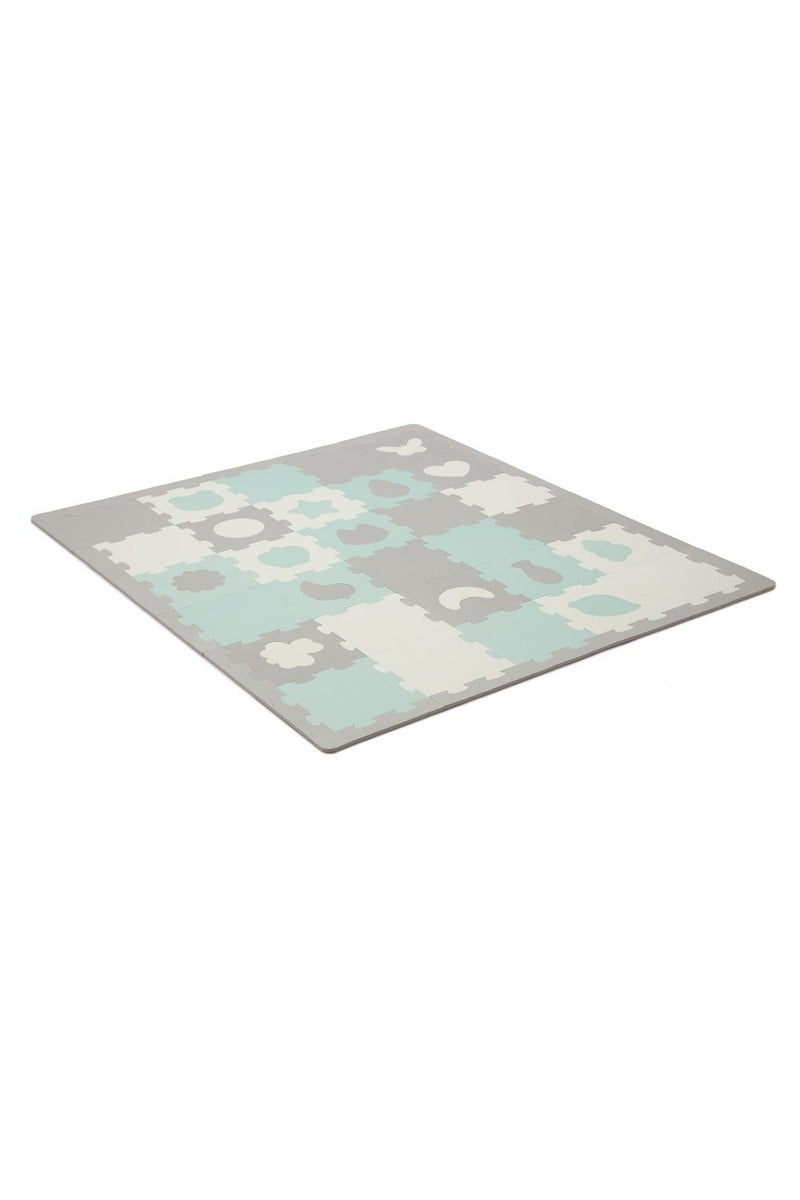 Kinderkraft Puzzle Luno Shapes Mat 30pcs - Mint - Image 2