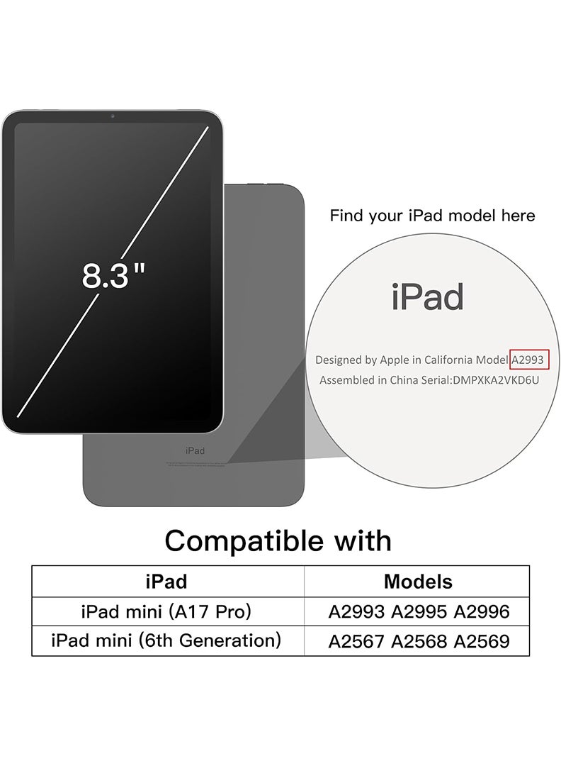 Theodor Protective Flip Case For Apple iPad mini 7th Generation (A17 Pro 2024 / Mini 6 2021 6th Generation) With Trifold Stand Auto Wake Sleep Shockproof Cover California Black - Image 2