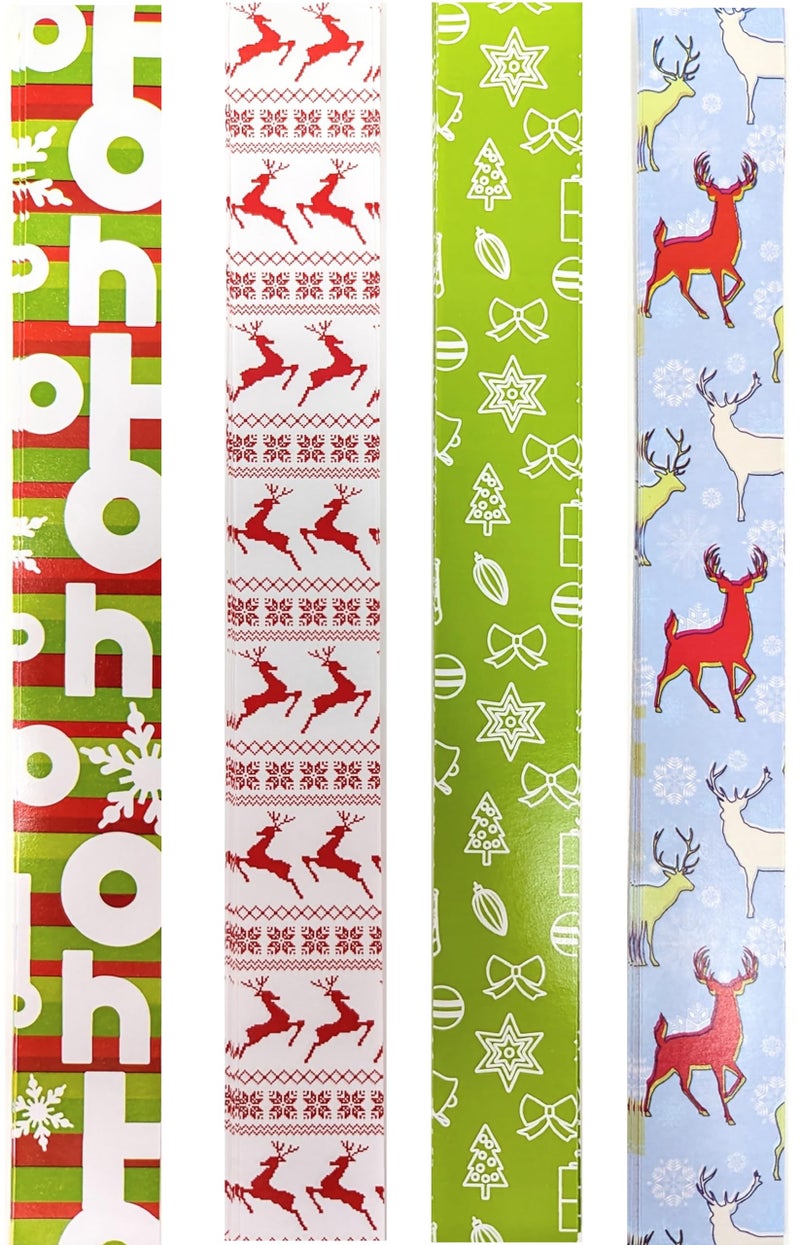 100 Christmas Paper Chains  Peel  Seal Festive Garland Kit  4 Assorted Designs  Easy DIY Christmas Decoration Craft Activity for Kids  Adults  No Glue Needed