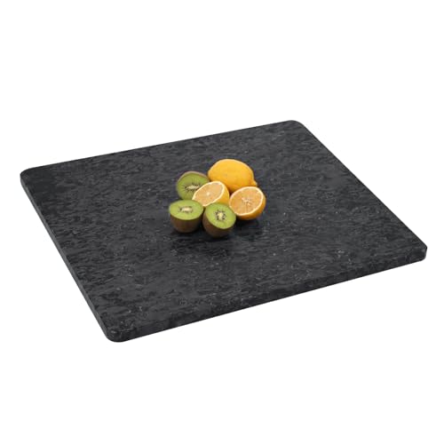 Adolif Black Marble Cutting Board For Kitchen, Large Marble Slab Pastry Board With Non-Slip Feet For Baking, Cheese, Charcuterie, Chocolate, 16x20 Inch, Pack Of 1 Piece - Image 1