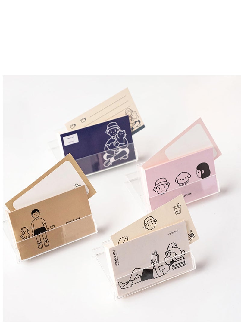 Excefore Cute Memo Pad, with Acrylic Sticky Note Holder, Colored Non-Sticky Notes, Mini Funny Note Pads, Aesthetic Message Pads, for Office, School Supplies  - Image 1