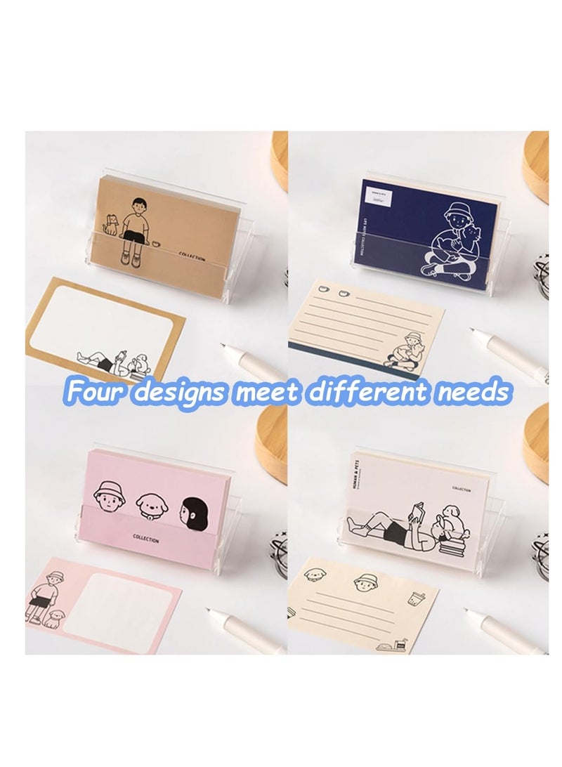 Excefore Cute Memo Pad, with Acrylic Sticky Note Holder, Colored Non-Sticky Notes, Mini Funny Note Pads, Aesthetic Message Pads, for Office, School Supplies  - Image 2