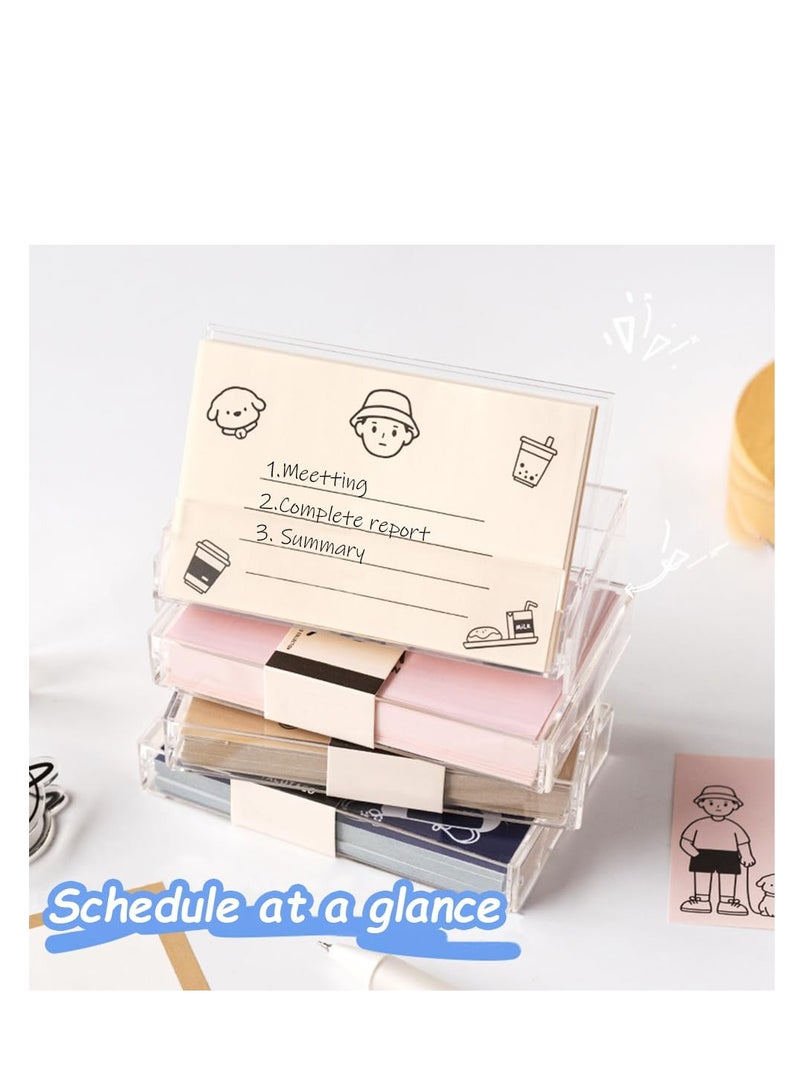 Excefore Cute Memo Pad, with Acrylic Sticky Note Holder, Colored Non-Sticky Notes, Mini Funny Note Pads, Aesthetic Message Pads, for Office, School Supplies  - Image 4