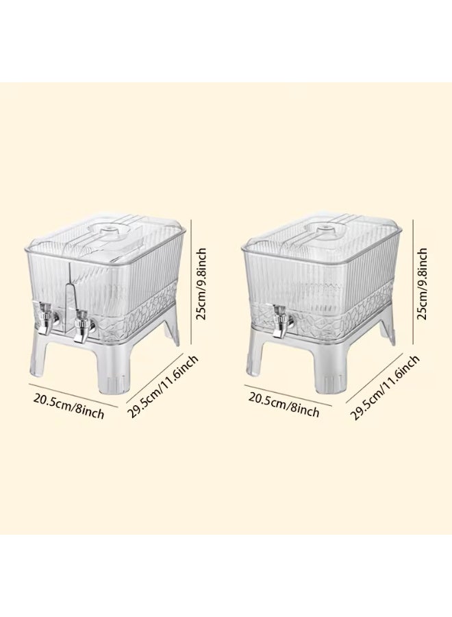 2 Pieces Juice Dispenser with 2L Capacity Each and Stand - Image 2