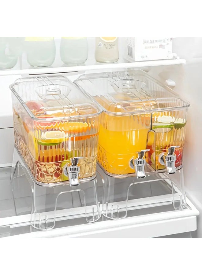 2 Pieces Juice Dispenser with 2L Capacity Each and Stand - Image 1