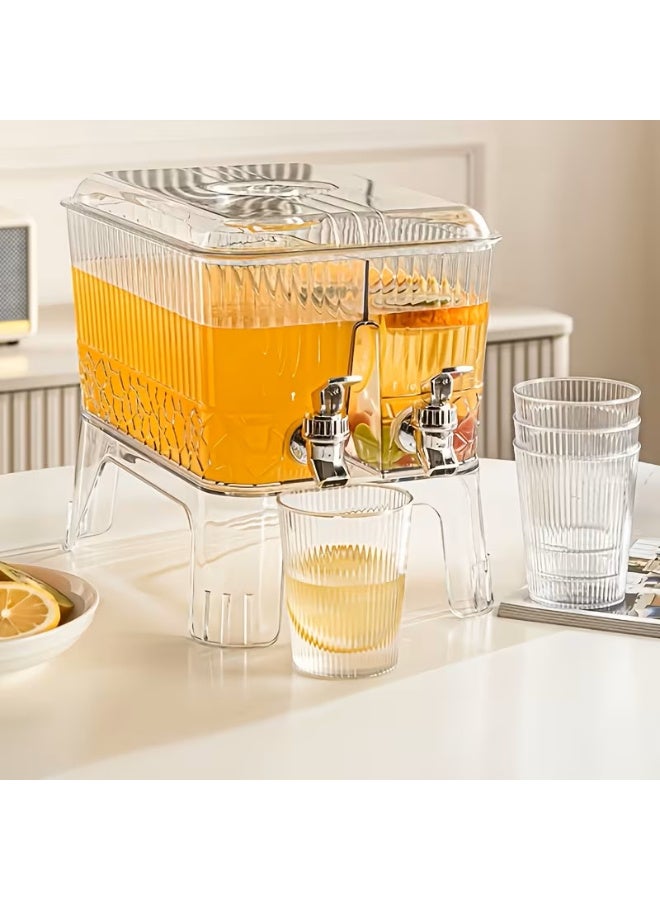 2 Pieces Juice Dispenser with 2L Capacity Each and Stand - Image 5