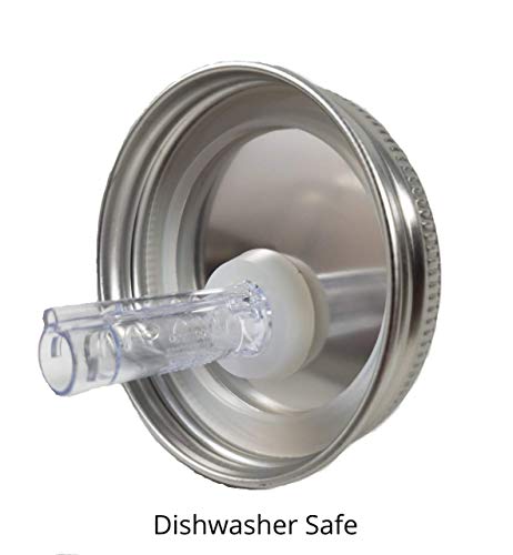 AmeriPour Mason Jar Pour Spouts Stainless Wide Mouth - For Moonshine And Whiskey - Made 100% In The USA. Free Flow Mason Jar Spouts That Don't Leak - No Cracks, Just A Perfect Cocktail Pour Everytime. 2 Pack - Image 3