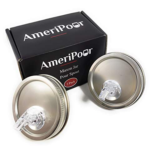 AmeriPour Mason Jar Pour Spouts Stainless Wide Mouth - For Moonshine And Whiskey - Made 100% In The USA. Free Flow Mason Jar Spouts That Don't Leak - No Cracks, Just A Perfect Cocktail Pour Everytime. 2 Pack - Image 4
