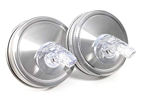 AmeriPour Mason Jar Pour Spouts Stainless Wide Mouth - For Moonshine And Whiskey - Made 100% In The USA. Free Flow Mason Jar Spouts That Don't Leak - No Cracks, Just A Perfect Cocktail Pour Everytime. 2 Pack - Image 2