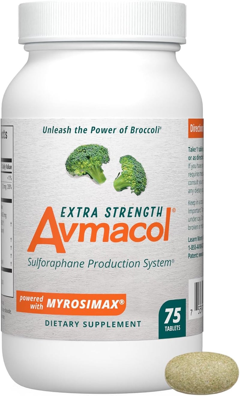Nutramax Laboratories Avmacol Extra Strength 1 Researched SulforaphaneProducing Brand for Detoxification Antioxidant Support Immune Health Adults  Children Moringa 75 Tablets - Image 1