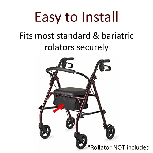 Crutcheze Premium Rollator Walker Bag HeavyDuty Underseat Storage Pouch with Pockets Fits Most Rolling Walkers Ideal for Seniors Recovery Caregivers Mobility Aid Accessory - Image 5