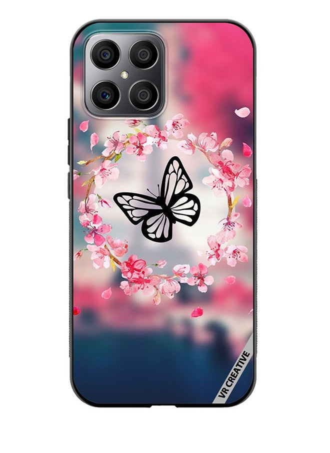 VR CREATIVE - Protective Case Cover For Honor X8 Butterfly in Flower Ring Design Multicolour - Image 1