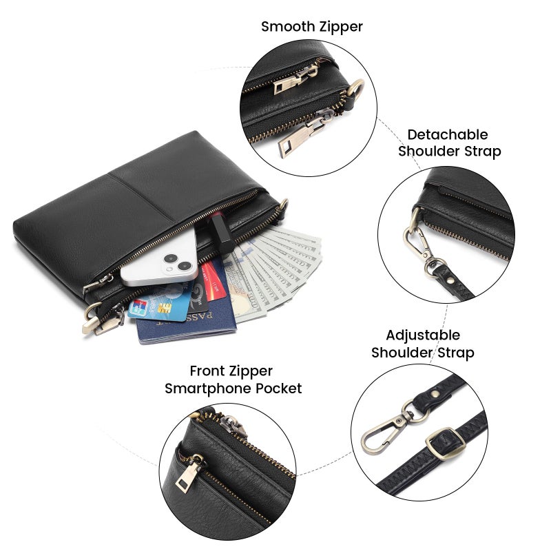 SENDEFN Leather Crossbody Bag for Women Small Clutch Purses Crossbody Shoulder Handbag Wallet Purses RIFD Card Slots - Image 4
