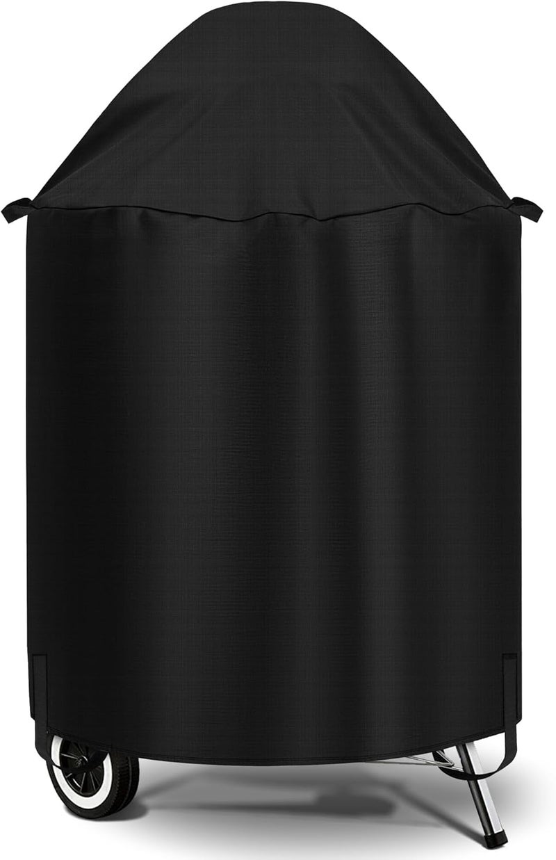 SunPatio Grill Cover Compatible with Weber, Big Green Egg, Char-Broil 22 Inch Charcoal Kettle Grills, Outdoor Waterproof BBQ Grill Cover, Compared to Weber 7150, 27.7" Dia x 38" H - Image 1