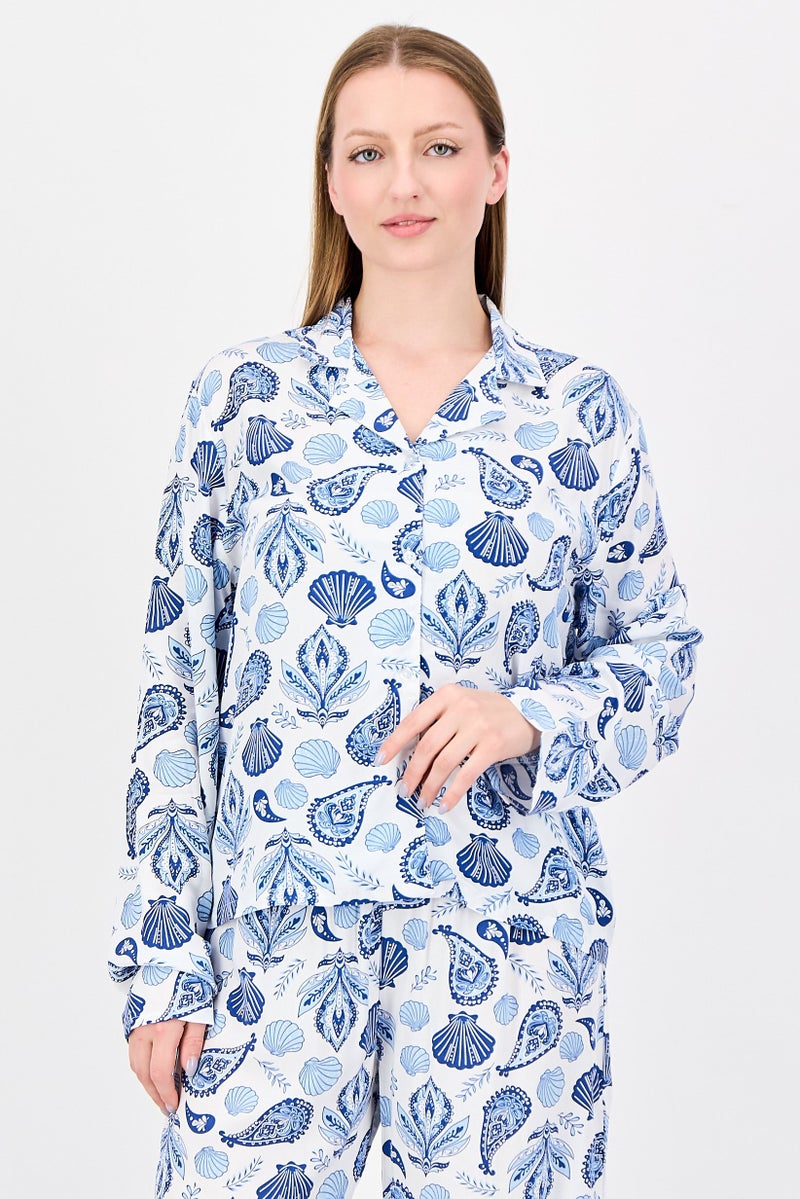 Marilyn Monroe Women 2 Pieces Allover Print Short Sleeve Pajama Top And Bottom Set, Multicolor - Image 2