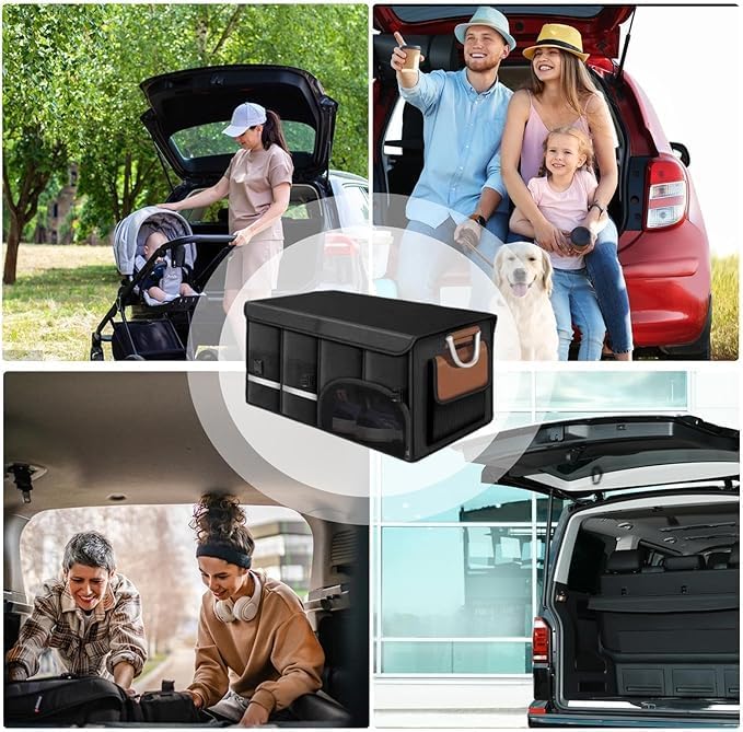 Foldable Car Trunk Storage Organizer - 72L Capacity with Multiple Compartments - Image 5