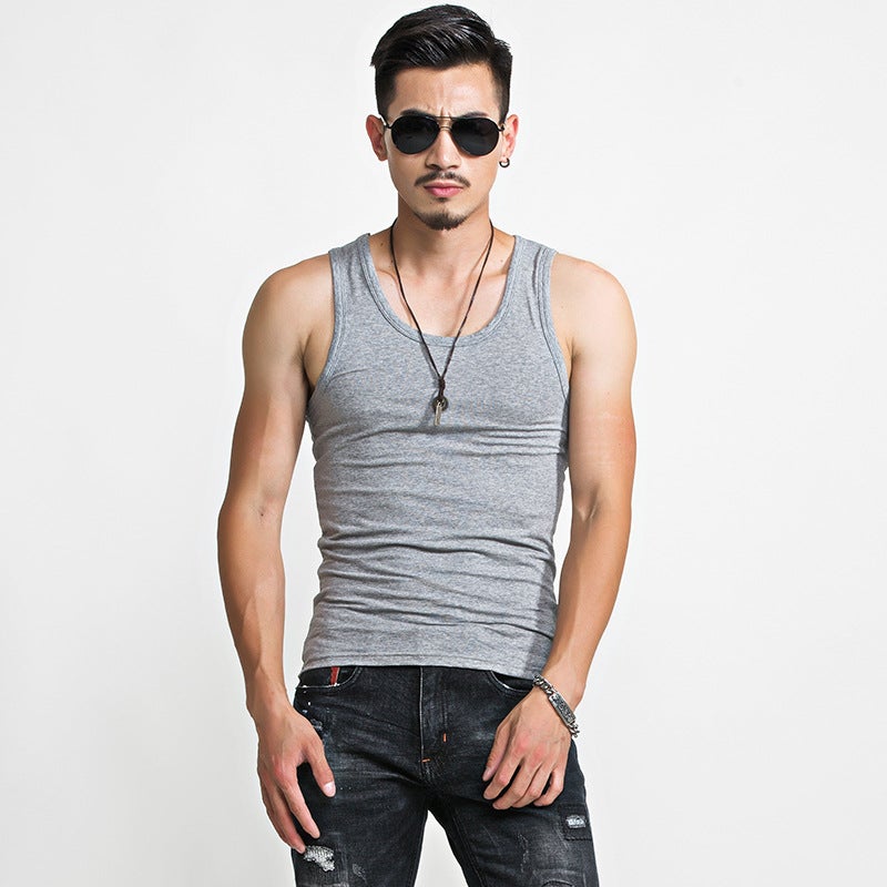Mens Double-sided Fleece Warm Vest Winter fleece-lined Thickened Round Neck Base Underwear Gold Fleece Coral Fleece Vest Vest light gray 