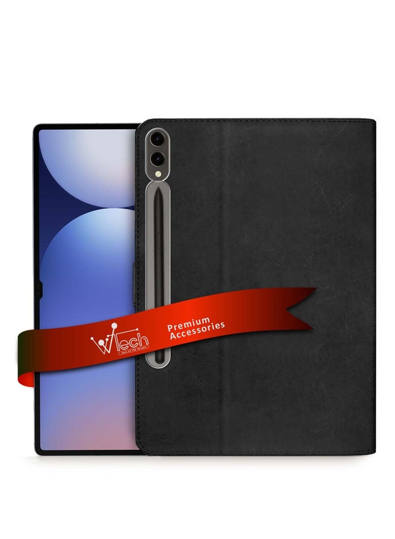 دبليو تيك سامسونج جالاكسي تاب S10+ / S10 Plus 5G 2024 (12.4 بوصة) X820 X826B غطاء حماية فليب جلد من جلد PU WTech - أسود - Image 1