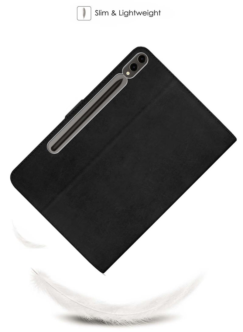 دبليو تيك سامسونج جالاكسي تاب S10+ / S10 Plus 5G 2024 (12.4 بوصة) X820 X826B غطاء حماية فليب جلد من جلد PU WTech - أسود - Image 3