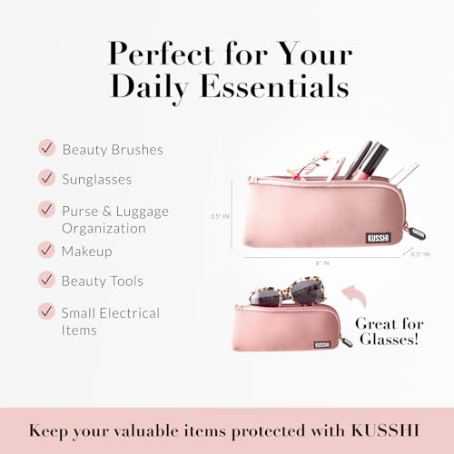 KUSSHI Neoprene Zipper Makeup Brush Pouch and Travel Pencil Case for Beauty Tools, Pencils, Brushes & Small Accessories - Makeup Brush Bag Pouch for Organization and Travel Items - Image 2