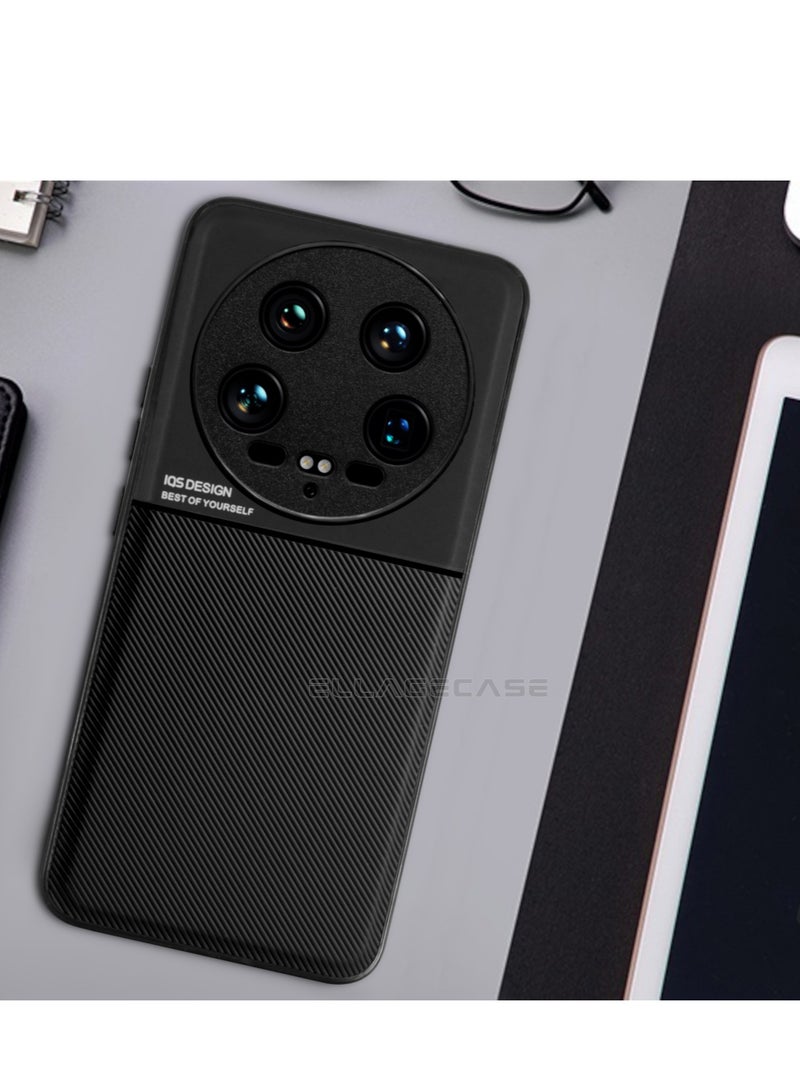 ELLAGECASE حافظة فاخرة رفيعة للغاية لهاتف Xiaomi 14 Ultra، لوحة معدنية مخفية، تصميم نحيف، سهل الحمل، وحماية معززة للكاميرا - Image 3