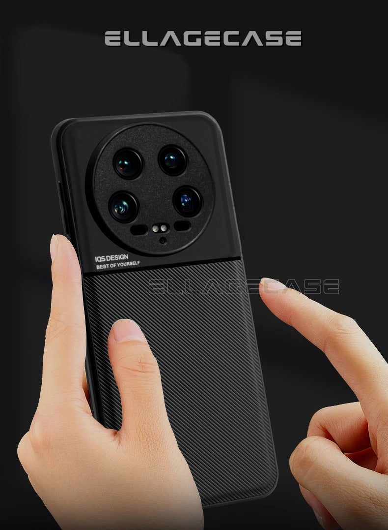 ELLAGECASE حافظة فاخرة رفيعة للغاية لهاتف Xiaomi 14 Ultra، لوحة معدنية مخفية، تصميم نحيف، سهل الحمل، وحماية معززة للكاميرا - Image 4