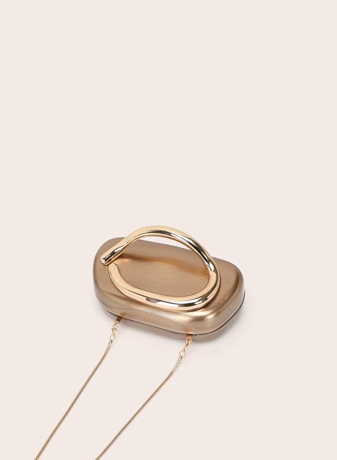 جيتس حقائب يد نسائية من الأكريليك، متعددة الألوان، بنقوش هندسية، حقيبة يد صغيرة مناسبة للمناسبات الرسمية والسهرات، لون برونزي. - Image 5