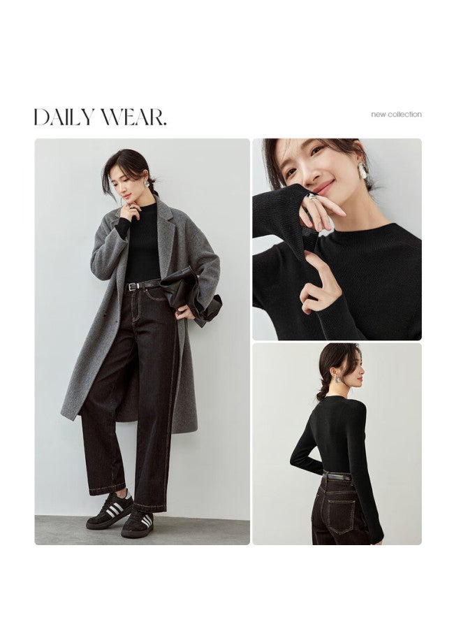 Sentubila Autumn Base Layer Simple Elegant Knit Sweater For Women, Stylish And Youthful Top - Image 2