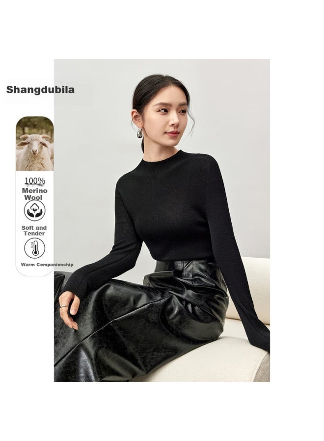 Sentubila Autumn Base Layer Simple Elegant Knit Sweater For Women, Stylish And Youthful Top - Image 1