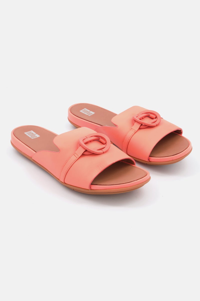 FitFlop أحذية مسطحة جلدية للنساء، برتقالي - Image 1