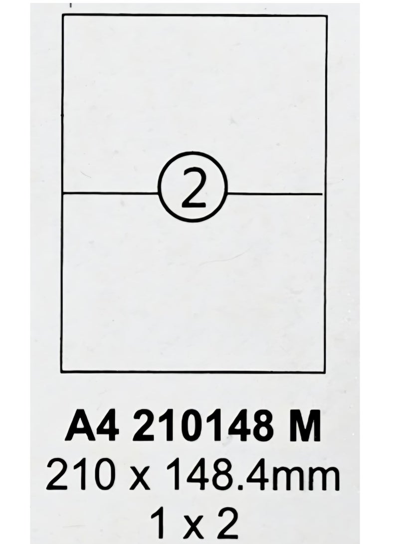 Multipurpose Laser Labels, Sticker Size (210mm x 148MM) Color White (2 Sticker x 100 sheets)